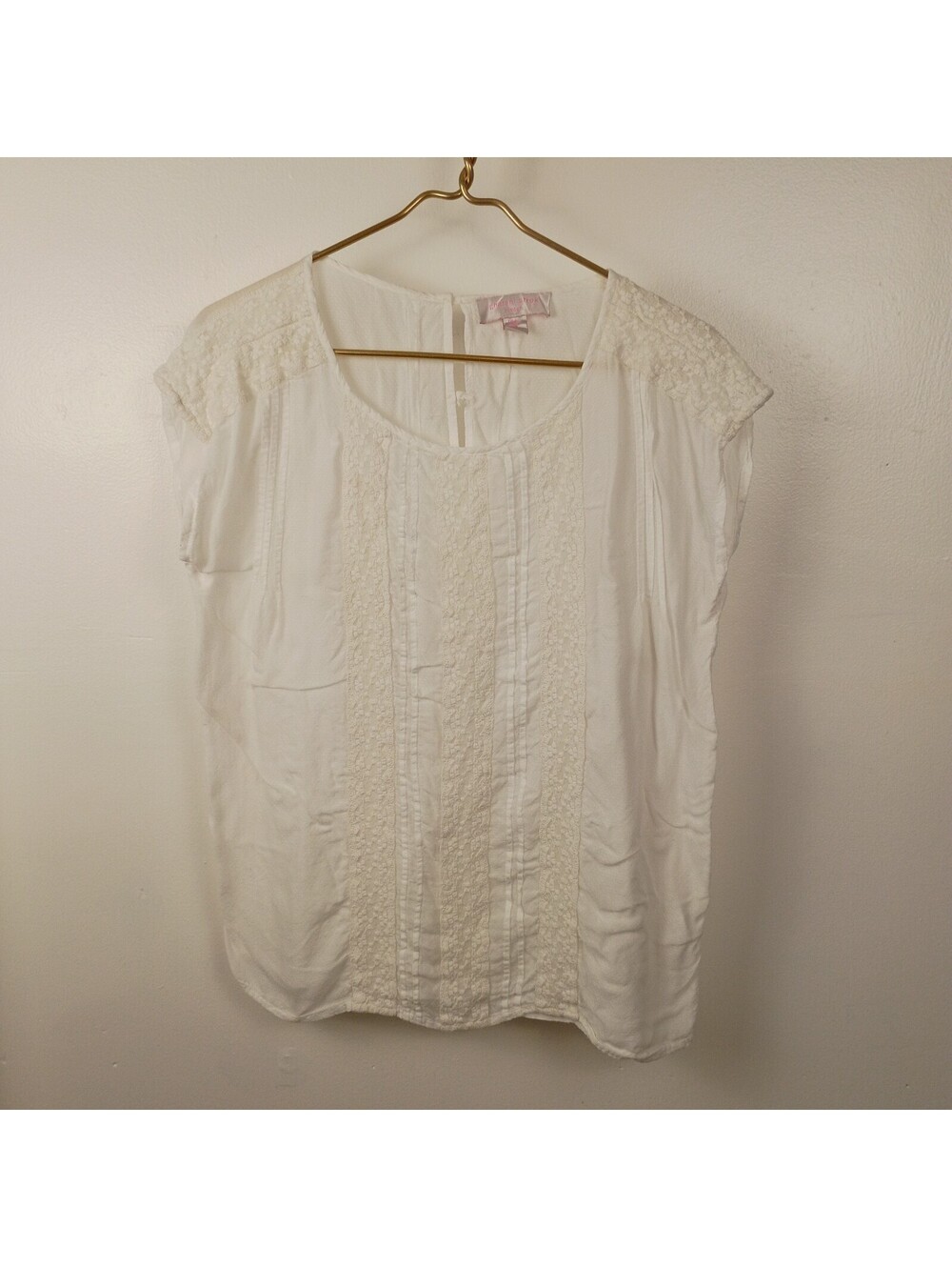 Gharani Strok Slightly Off White Embroidered Blouse Women’s Size Small